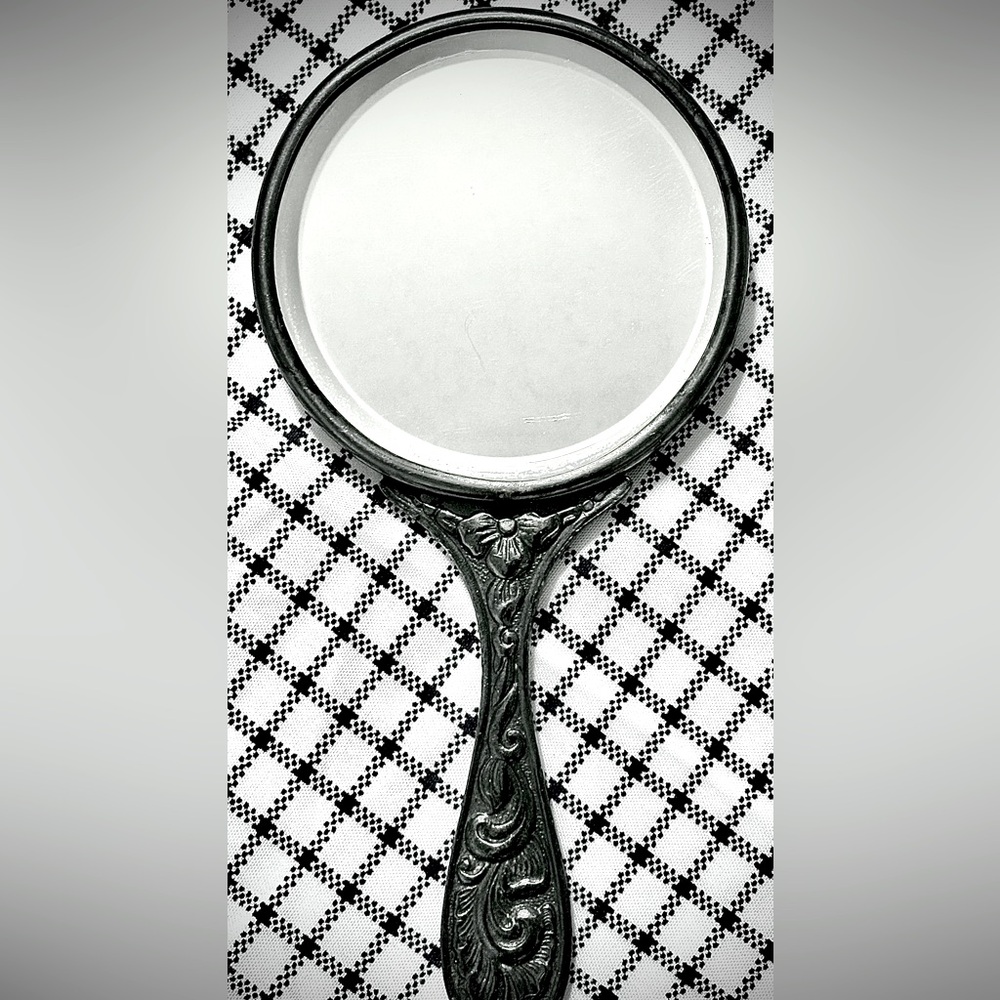 VINTAGE “HANS JENSEN” SILVER PLATE HAND-MIRROR / ‘MADE IN DENMARK’, CIRCA 1940’S